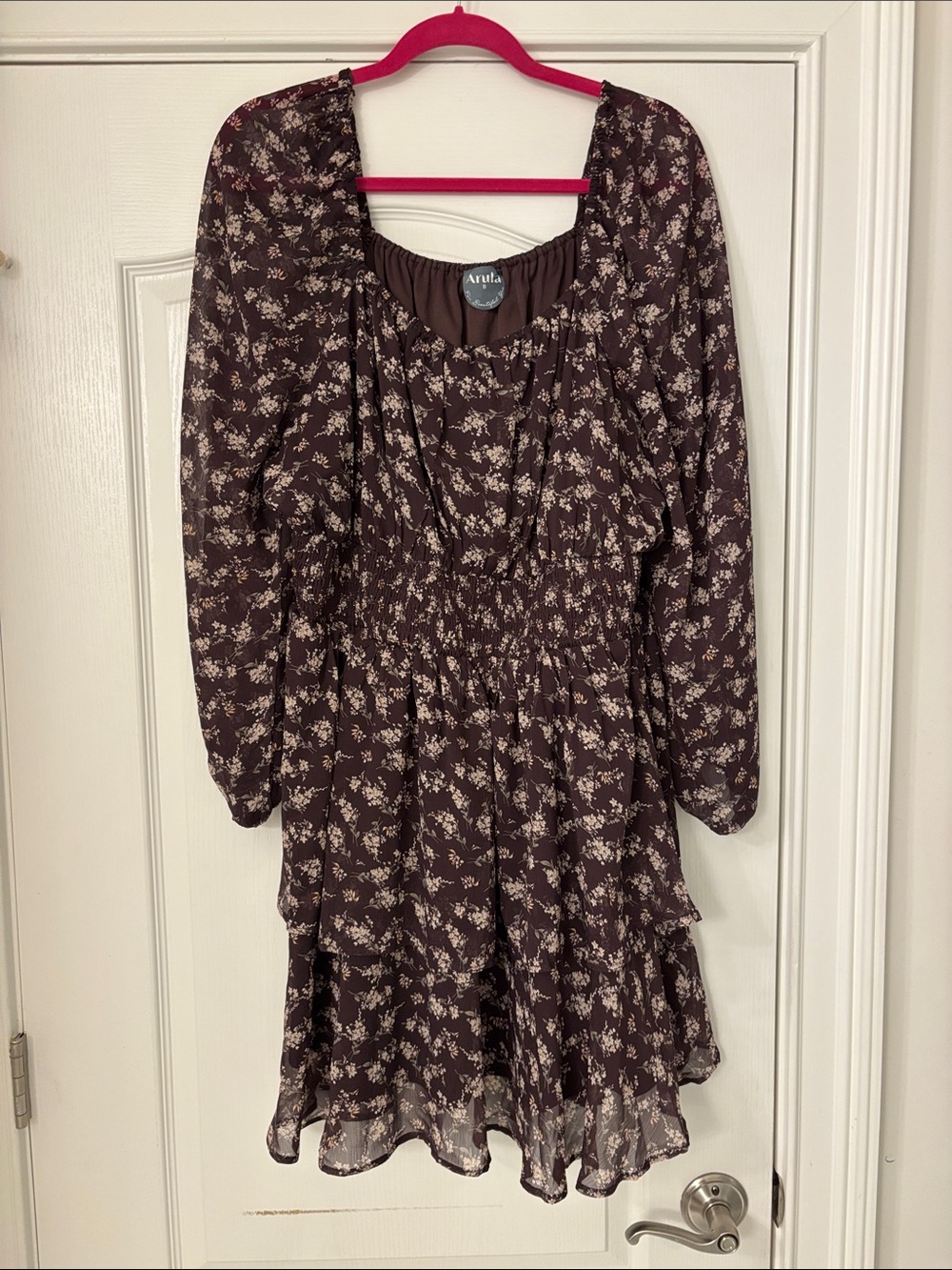 Arula Brown Floral Mini Dress